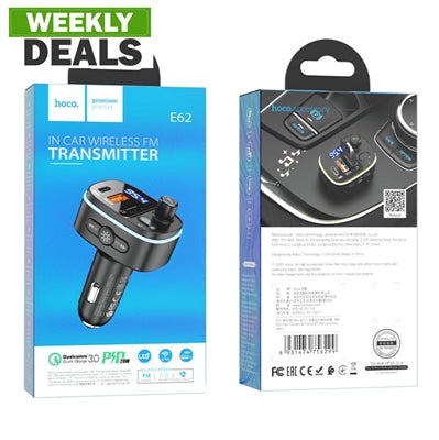 Hoco E62 In-Car 18W and PD Charger Bluetooth FM Transmitter
